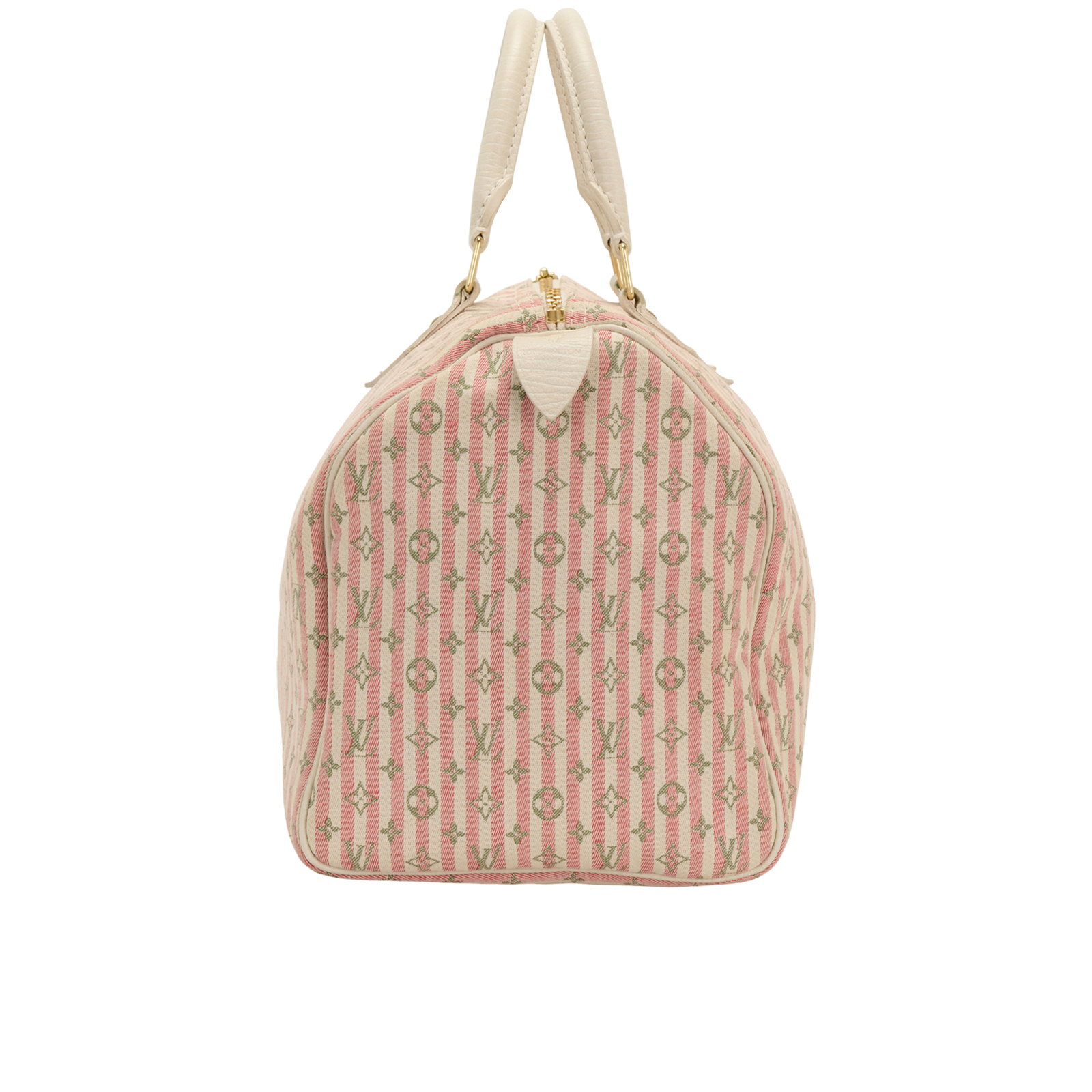 Mini Lin Speedy 30, &pound;595, Handbags, Pink/White, Fabric, Side view